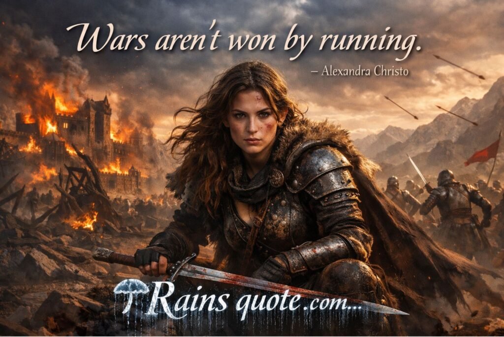 “Wars aren't won by running.”