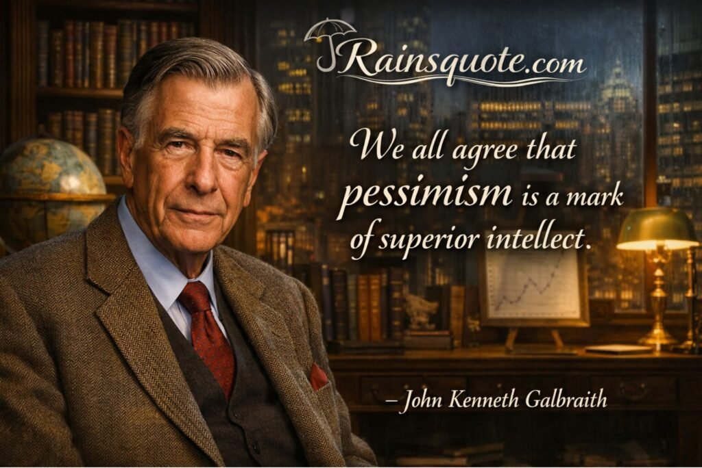 “We all agree that pessimism is a mark of superior intellect.”