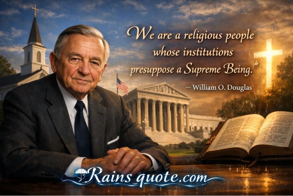โWe are a religious people whose institutions presuppose a Supreme Being.โ