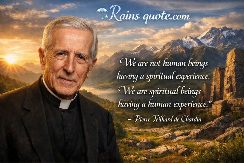 “We are not human beings having a spiritual experience. We are spiritual beings having a human experience.”