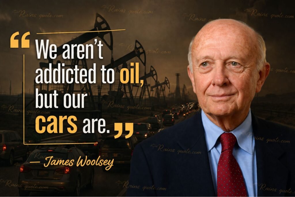 “ We aren't addicted to oil, but our cars are. ”