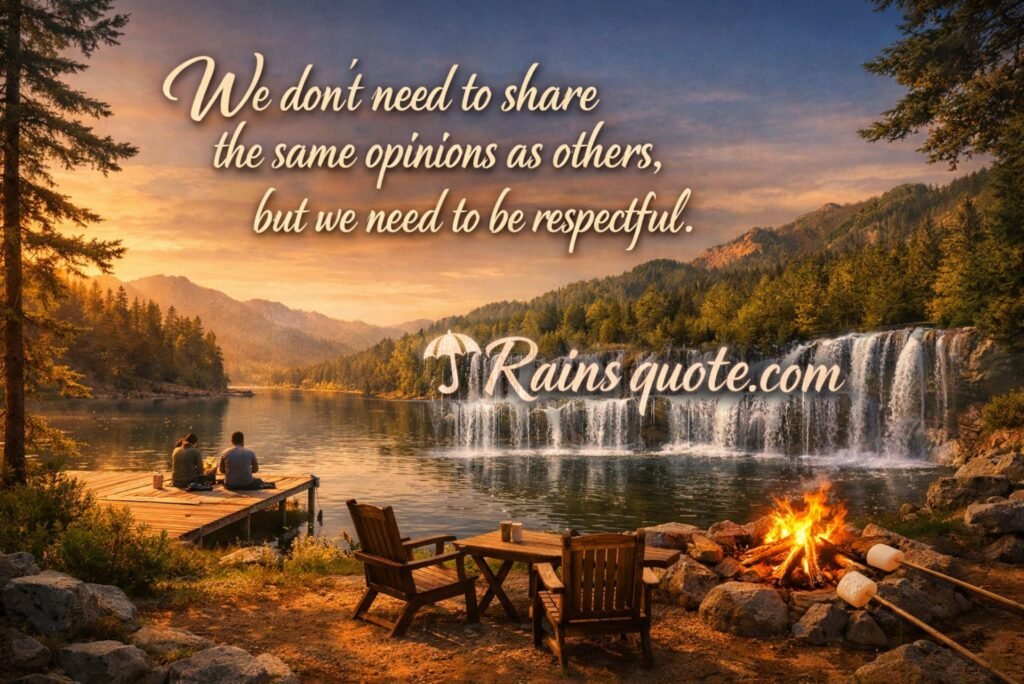 “ We don't need to share the same opinions as others, but we need to be respectful. ”