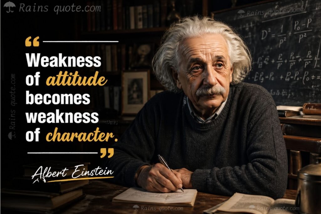 “Weakness of attitude becomes weakness of character.”