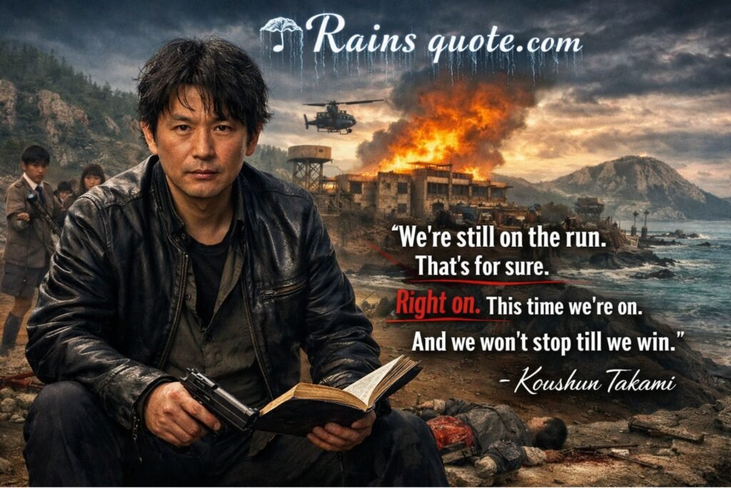 “We're still on the run. That's for sure.
Right on. This time we're on.
And we won't stop till we win.”