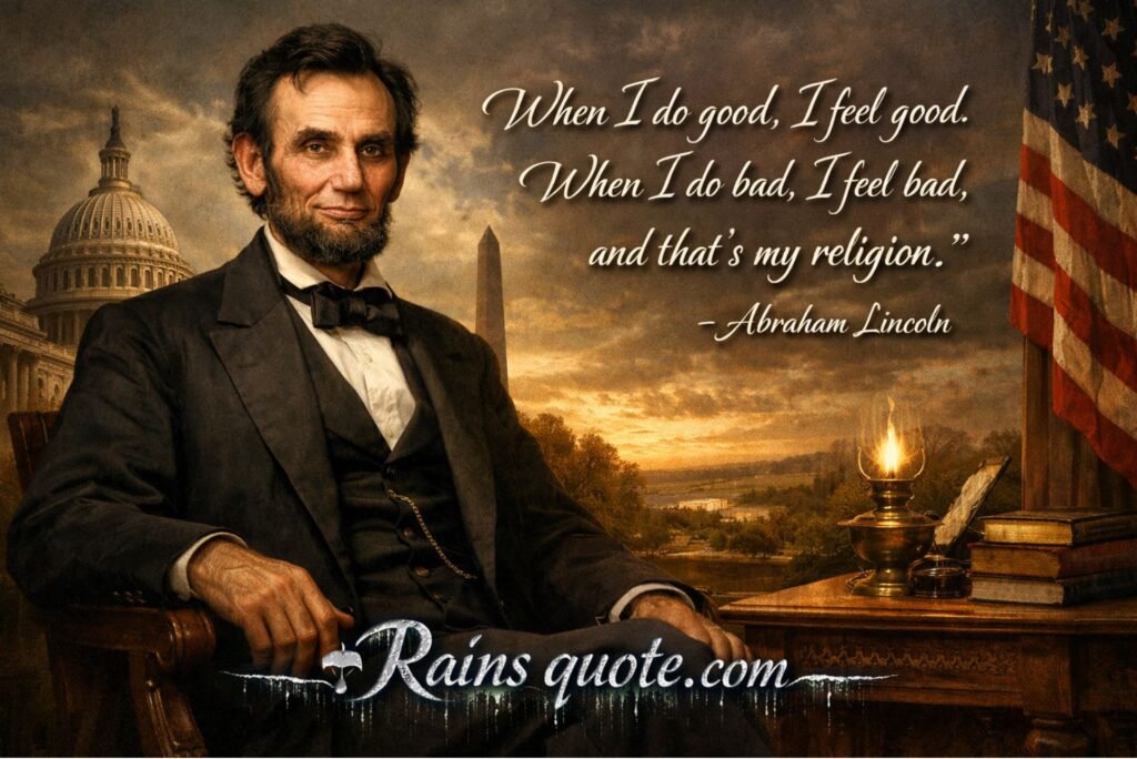 โWhen I do good, I feel good, when I do bad, I feel bad, and that's my religion.โ