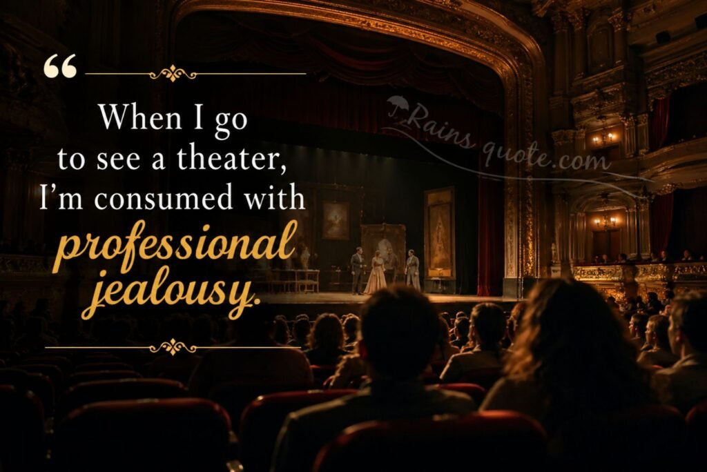 “When I go to see a theater, I'm consumed with professional jealousy.”