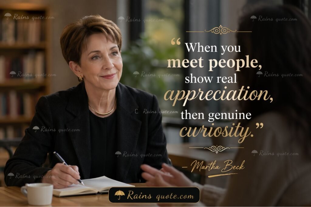 “When you meet people, show real appreciation, then genuine curiosity.”