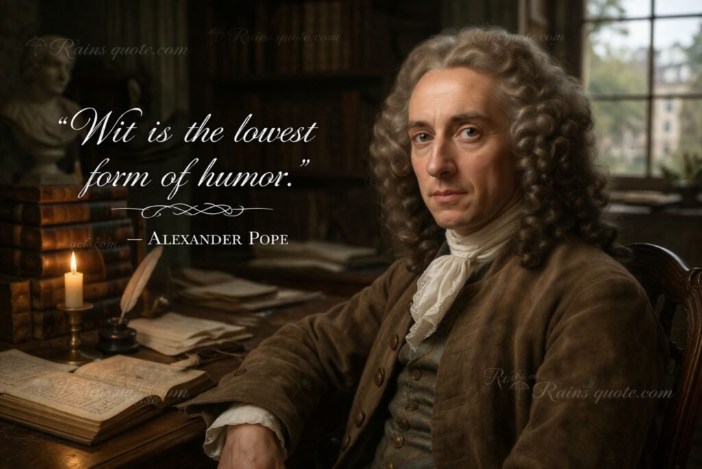 “Wit is the lowest form of humor.”