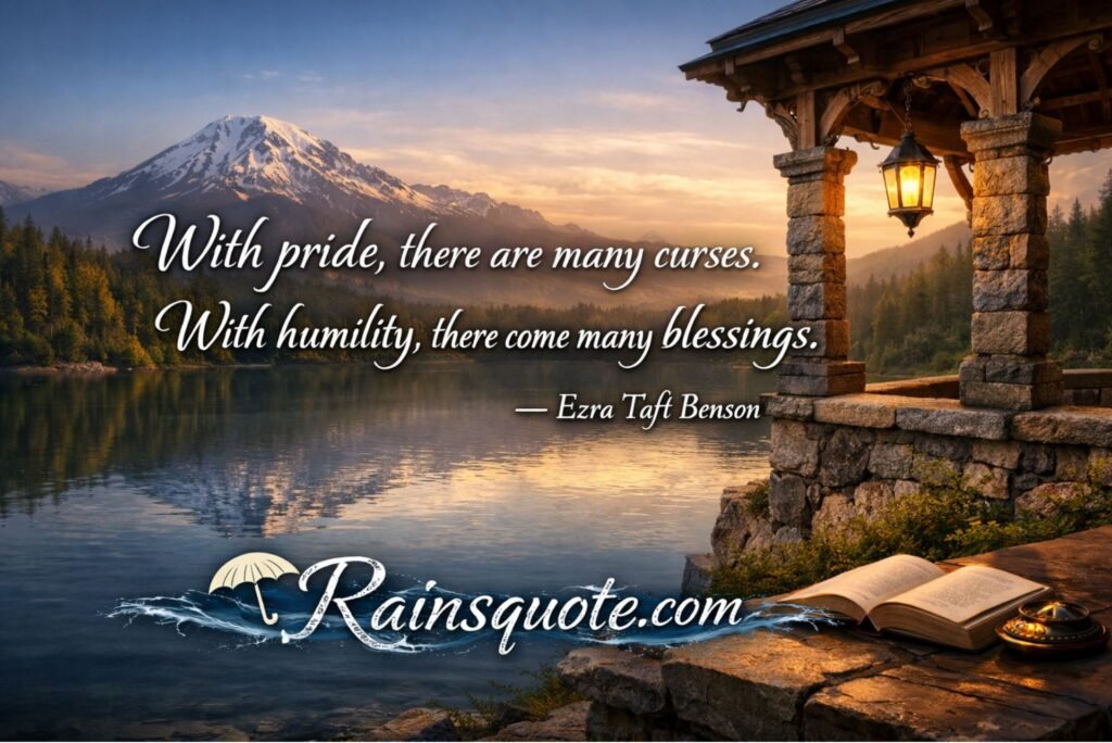 “With pride, there are many curses. With humility, there come many blessings.”