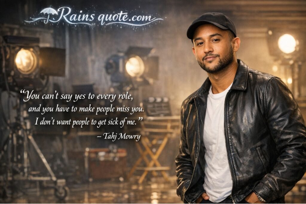 “You can't say yes to every role, and you have to make people miss you. I don't want people to get sick of me.”