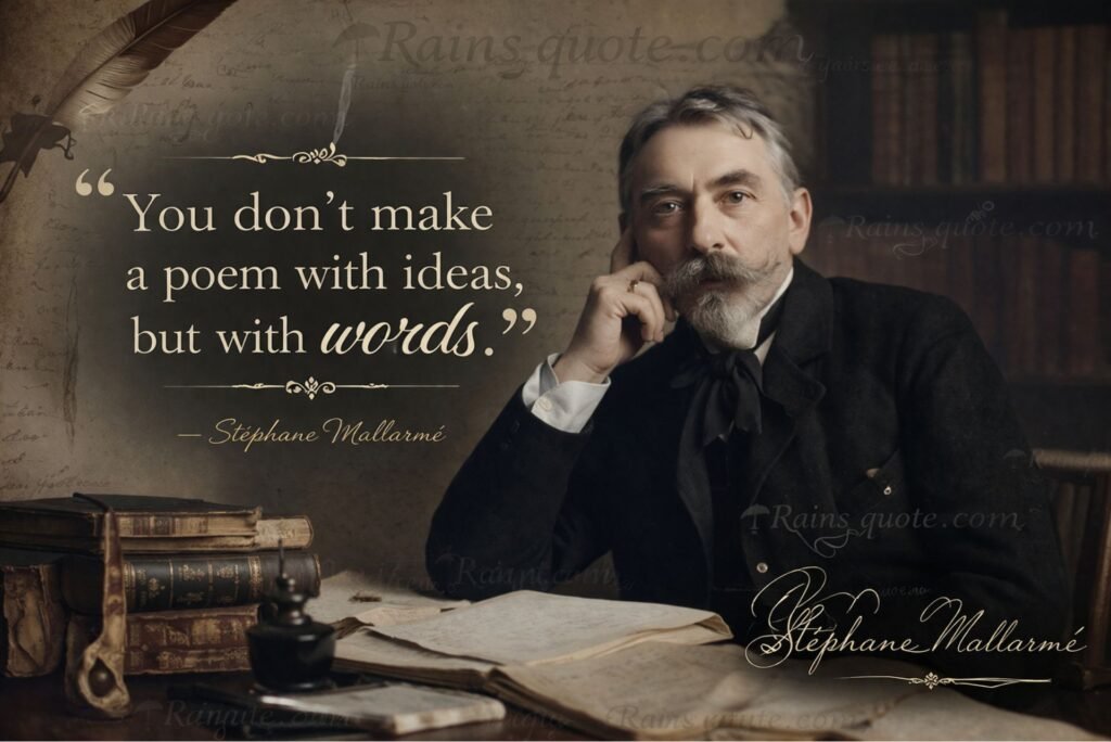 “You don't make a poem with ideas, but with words.”