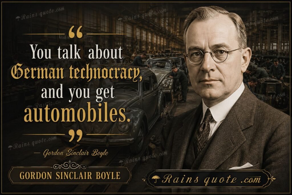 “ You talk about German technocracy, and you get automobiles. ”