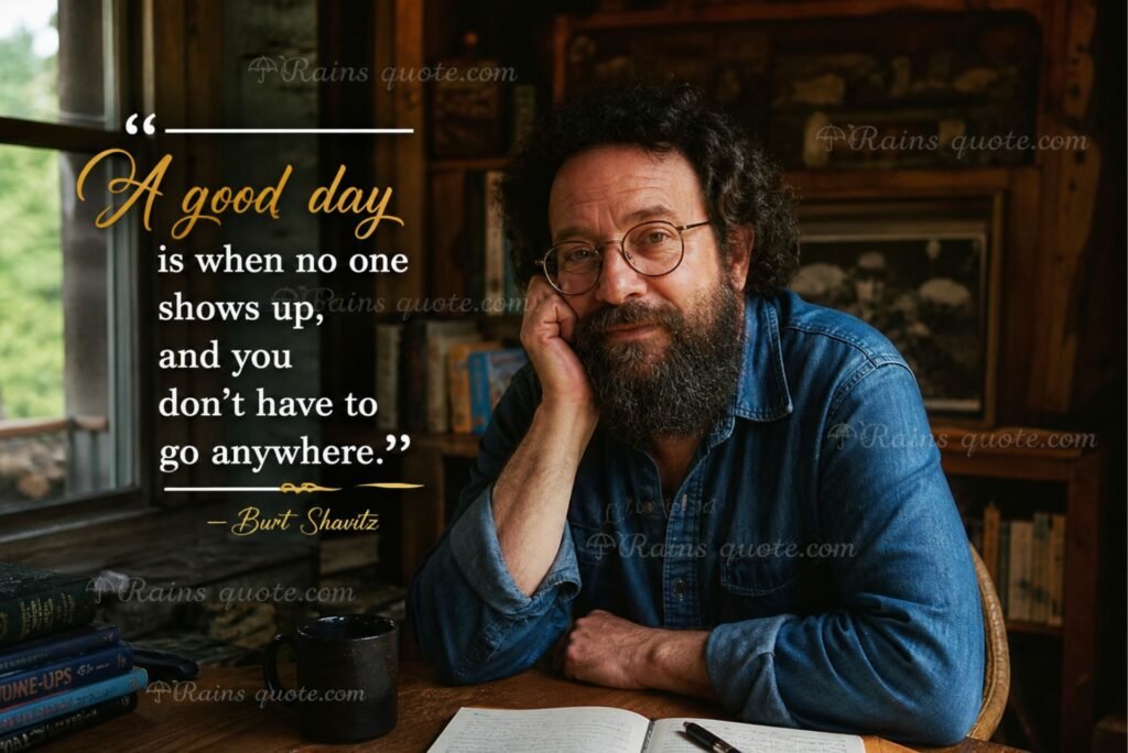 “A good day is when no one shows up, and you don't have to go anywhere.”