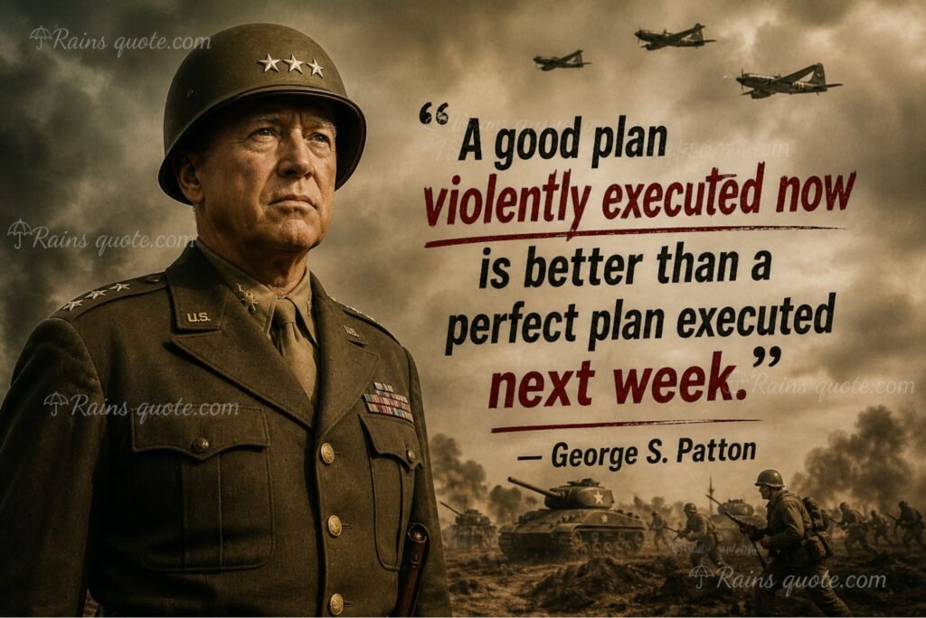 “A good plan violently executed now is better than a perfect plan executed next week.”