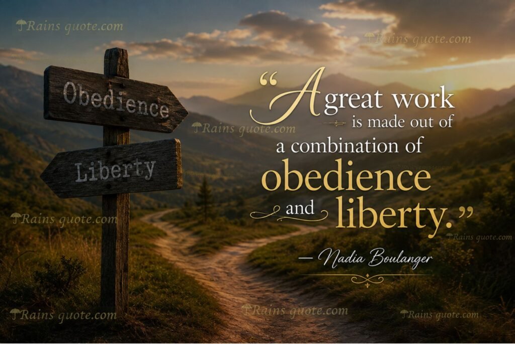 “A great work is made out of a combination of obedience and liberty.”