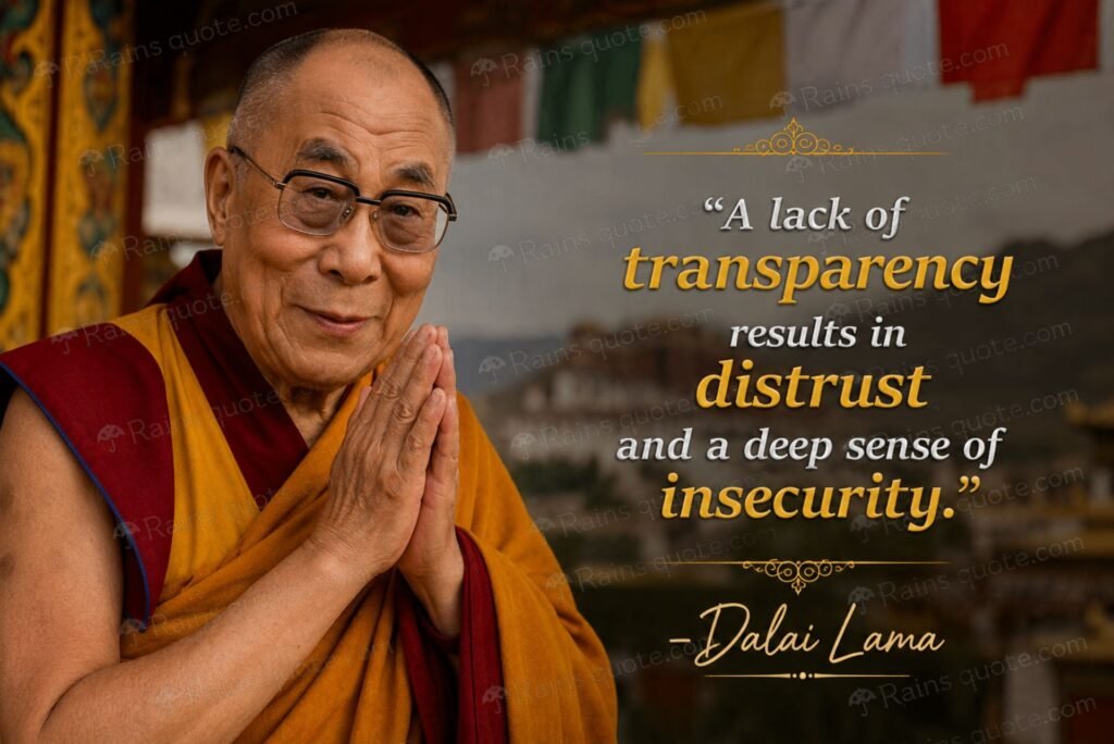 “A lack of transparency results in distrust and a deep sense of insecurity.”