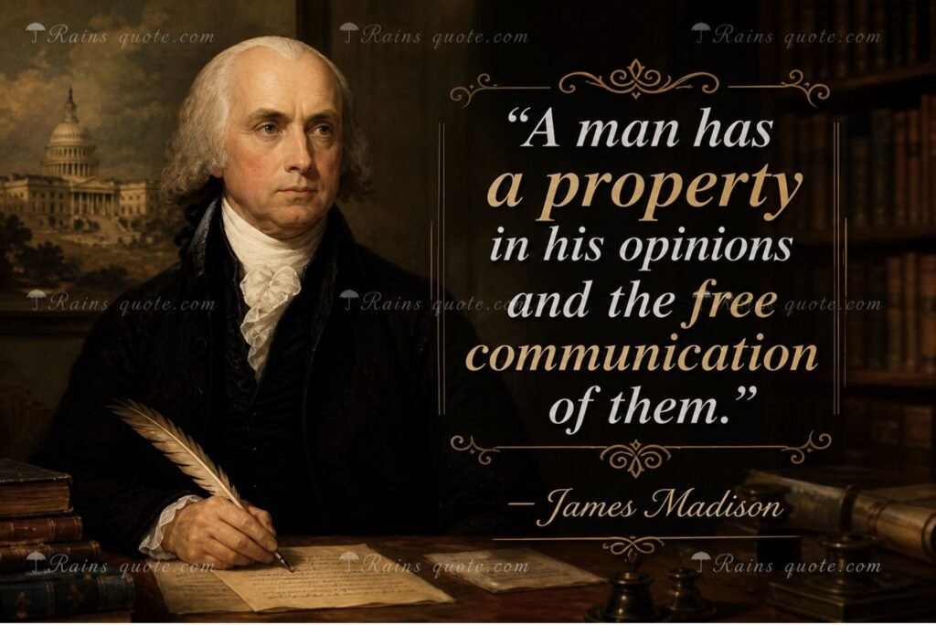 “A man has a property in his opinions and the free communication of them.”