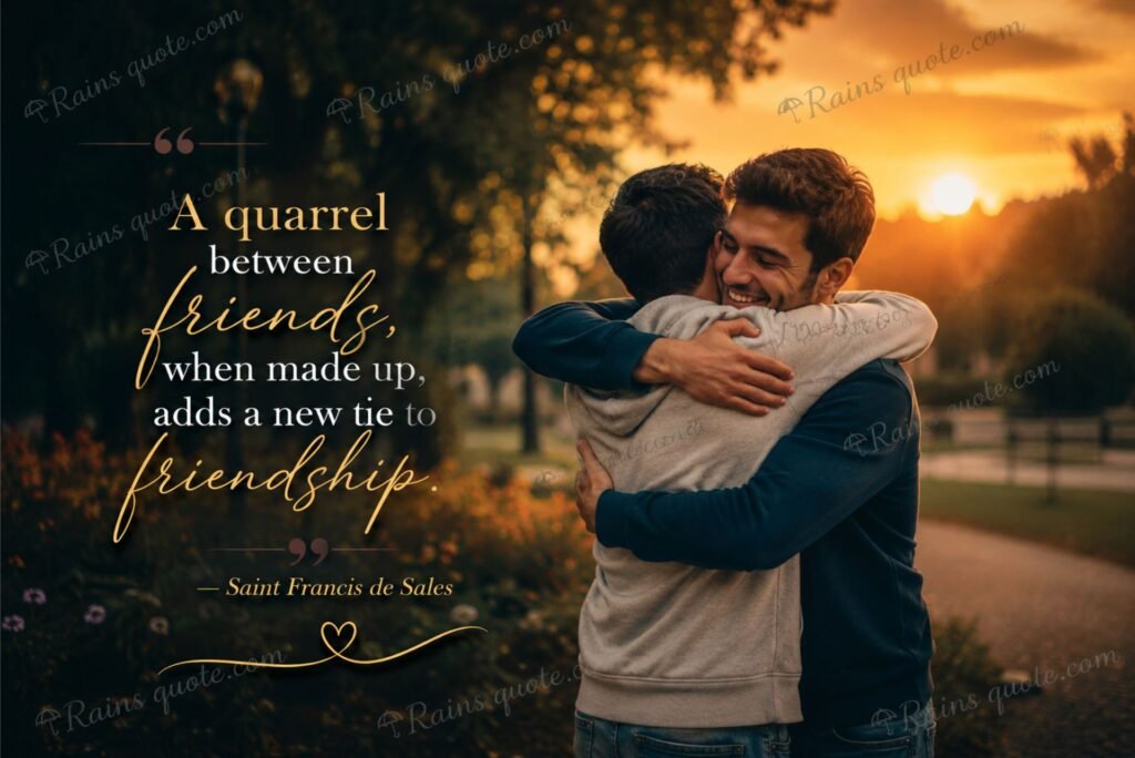 “A quarrel between friends, when made up, adds a new tie to friendship.”