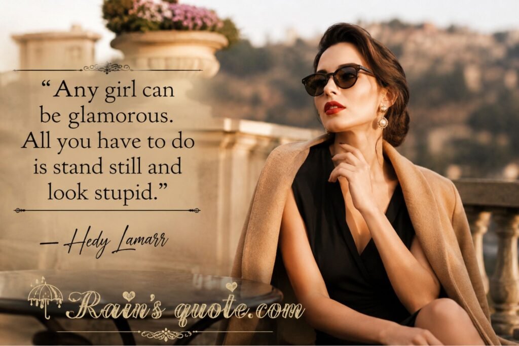 “Any girl can be glamorous. All you have to do is stand still and look stupid.”