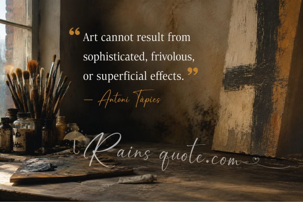 “Art cannot result from sophisticated, frivolous, or superficial effects.”