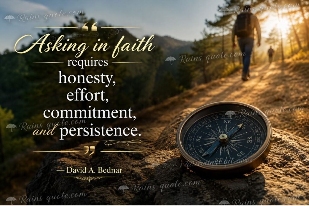 “Asking in faith requires honesty, effort, commitment, and persistence.”