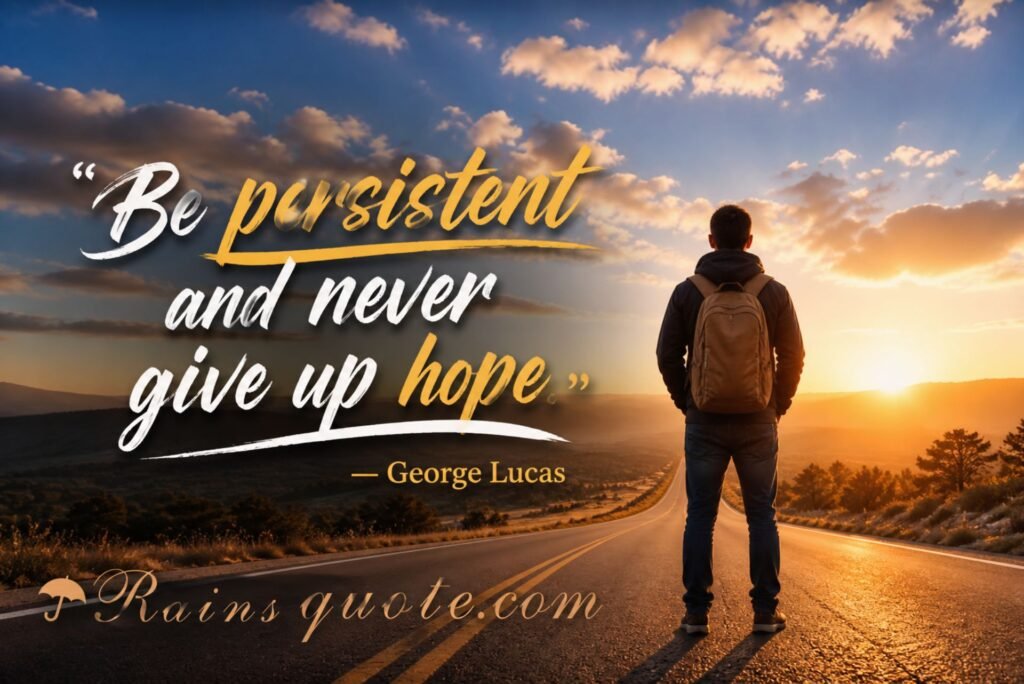“Be persistent and never give up hope.”