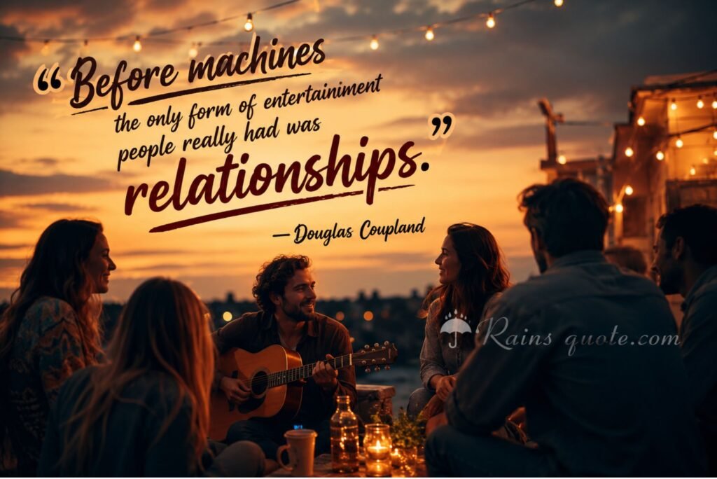“Before machines the only form of entertainment people really had was relationships.”