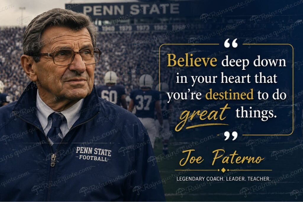“Believe deep down in your heart that you're destined to do great things.”