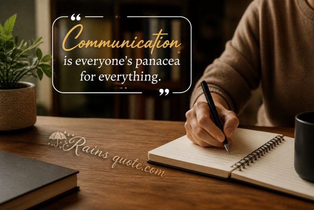 “Communication is everyone's panacea for everything.”