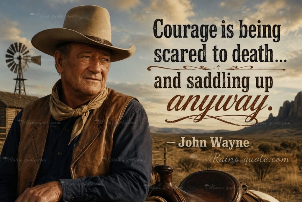“Courage is being scared to death... and saddling up anyway.”