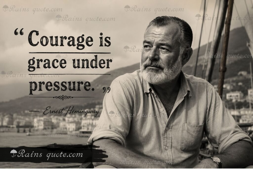 “Courage is grace under pressure.”