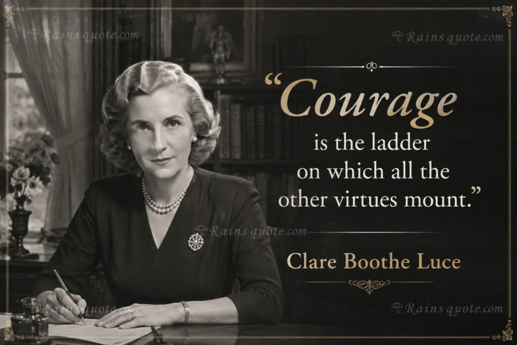  “Courage is the ladder on which all the other virtues mount.”