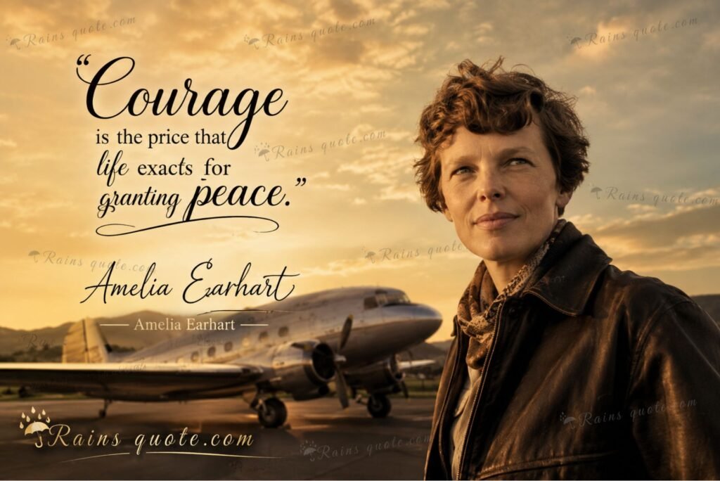 “Courage is the price that life exacts for granting peace.”