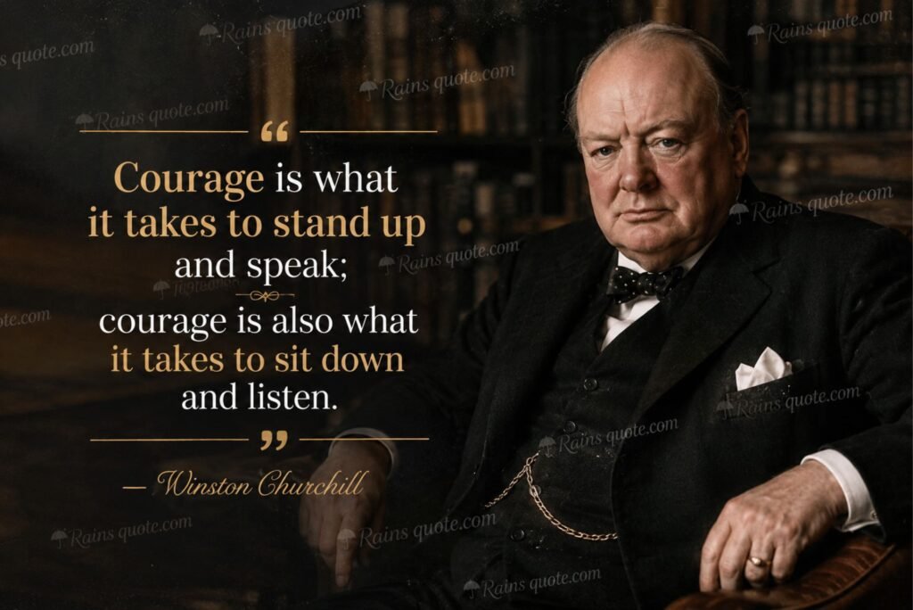 “Courage is what it takes to stand up and speak; courage is also what it takes to sit down and listen.”