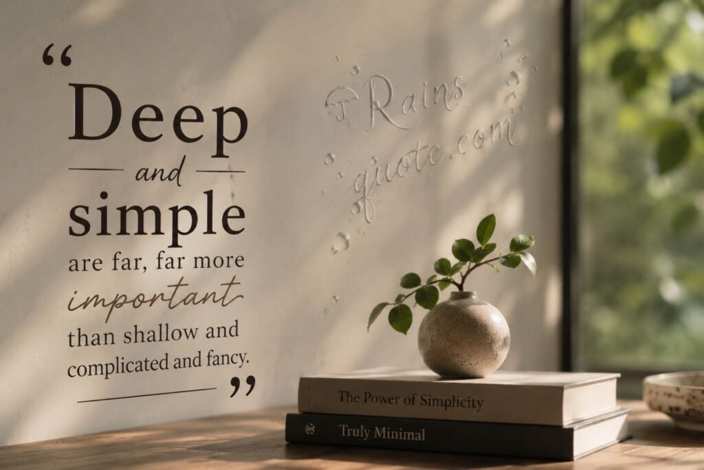“Deep and simple are far, far more important than shallow and complicated and fancy.”