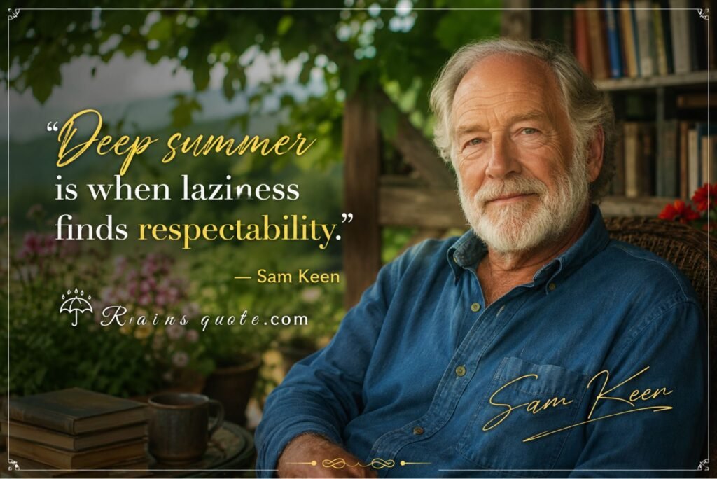“Deep summer is when laziness finds respectability.”