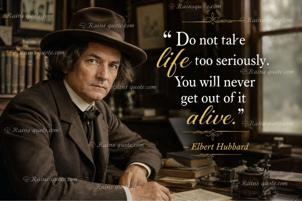 “Do not take life too seriously. You will never get out of it alive.”