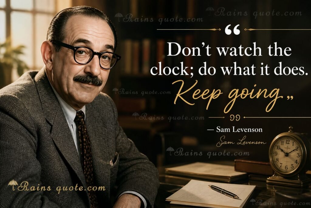 “Don't watch the clock; do what it does. Keep going.”