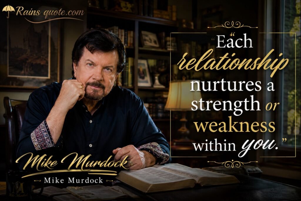 “Each relationship nurtures a strength or weakness within you.”