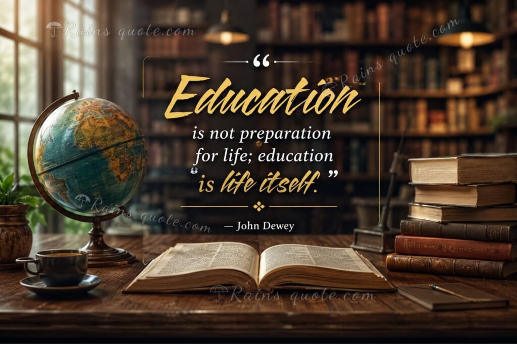 “Education is not preparation for life; education is life itself.”