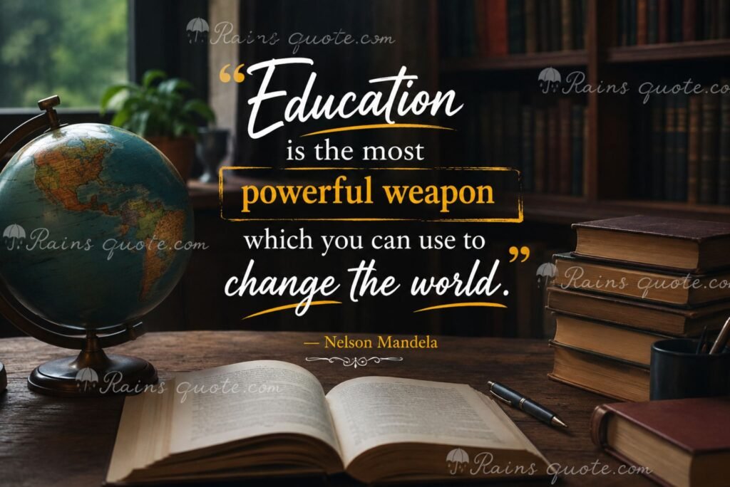 “Education is the most powerful weapon which you can use to change the world.”