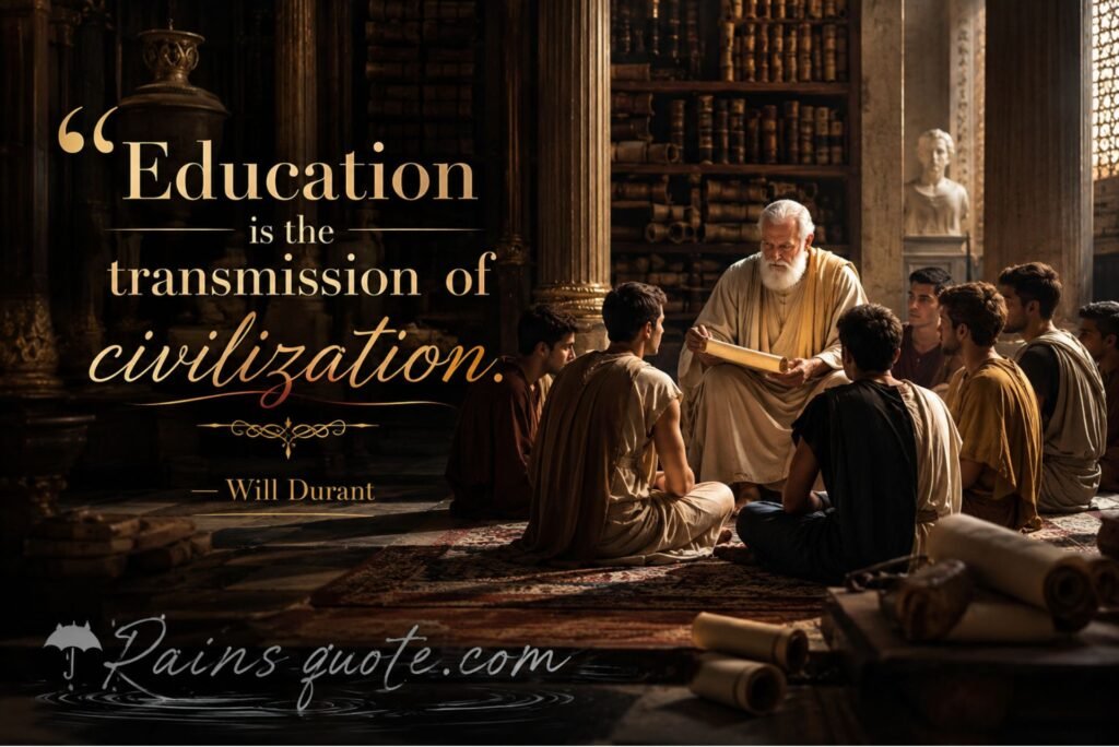 “Education is the transmission of civilization.”
