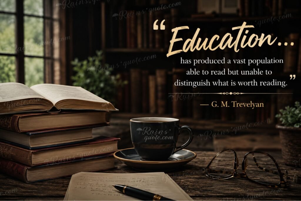 “Education... has produced a vast population able to read but unable to distinguish what is worth reading.”