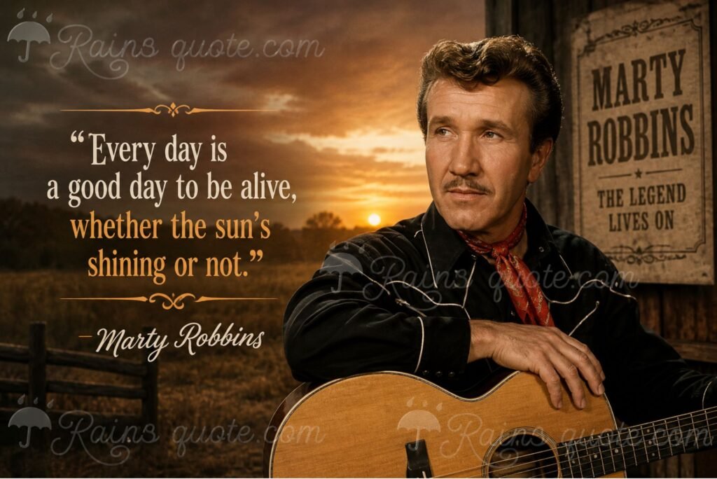 “Every day is a good day to be alive, whether the sun's shining or not.”