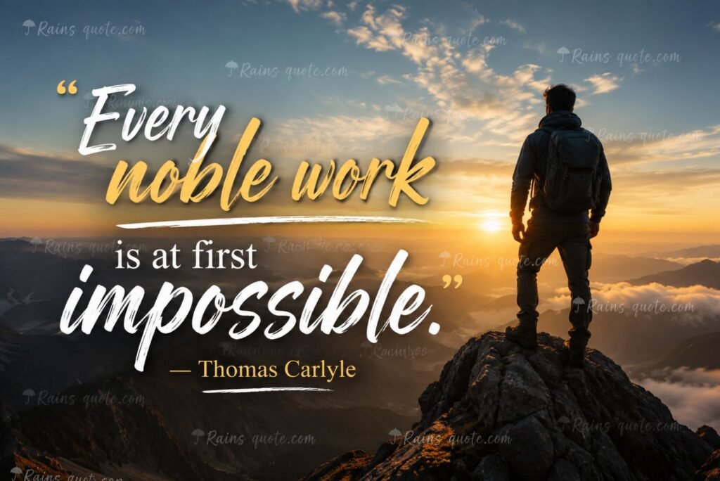 “Every noble work is at first impossible.”