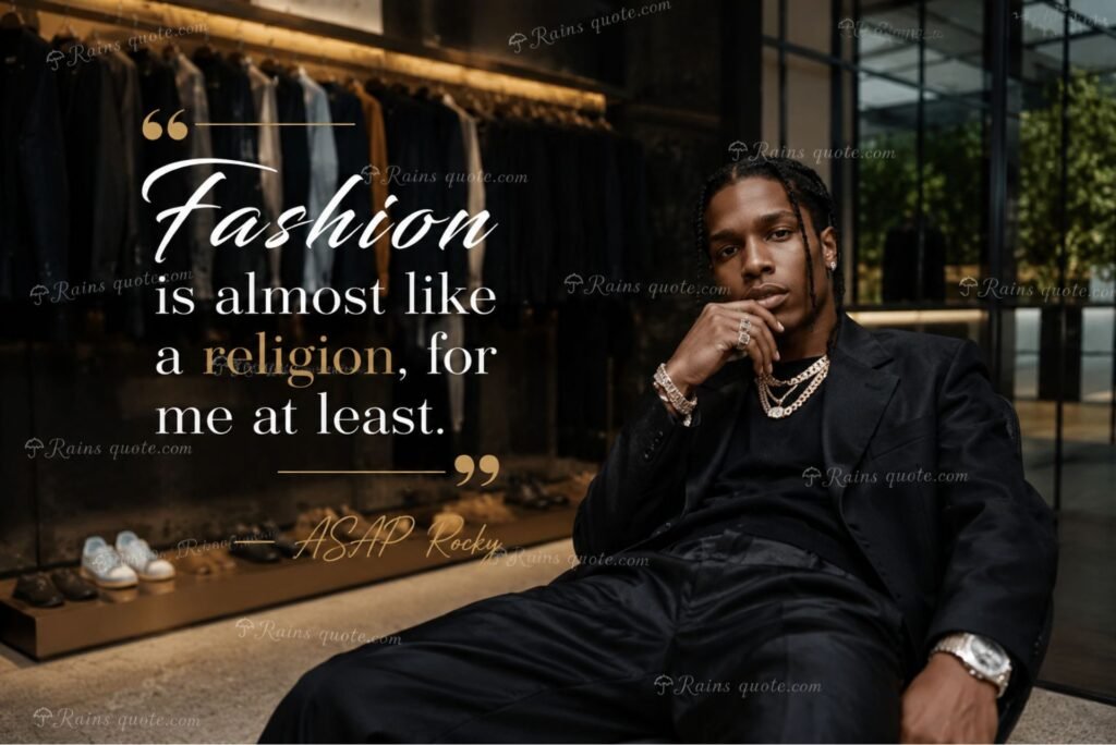 “Fashion is almost like a religion, for me at least.”