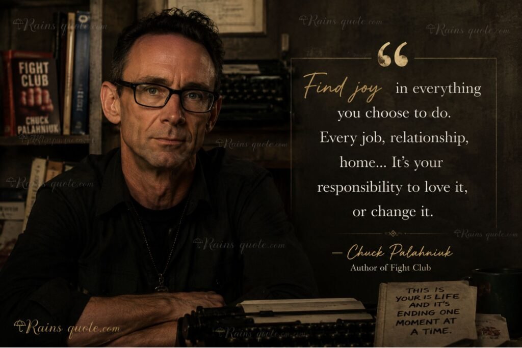 “Find joy in everything you choose to do. Every job, relationship, home... It's your responsibility to love it, or change it.”