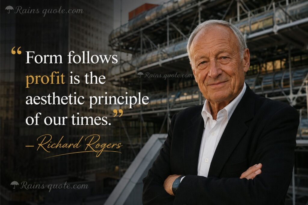 “Form follows profit is the aesthetic principle of our times.”