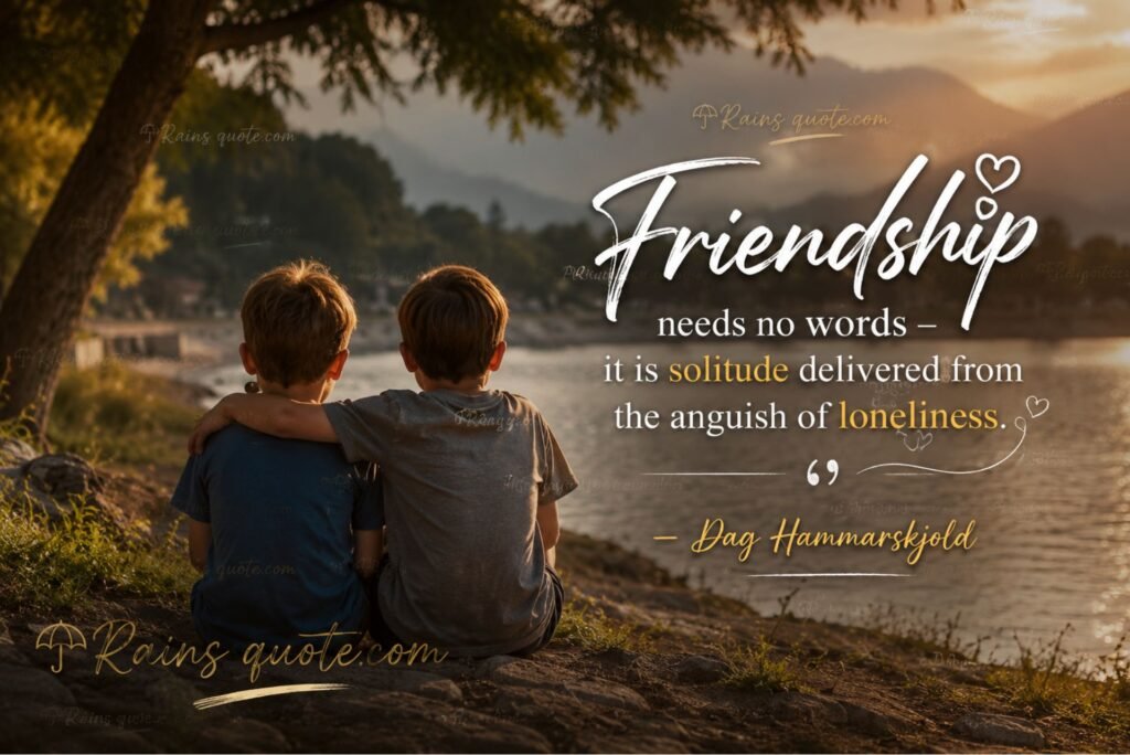“Friendship needs no words - it is solitude delivered from the anguish of loneliness.”