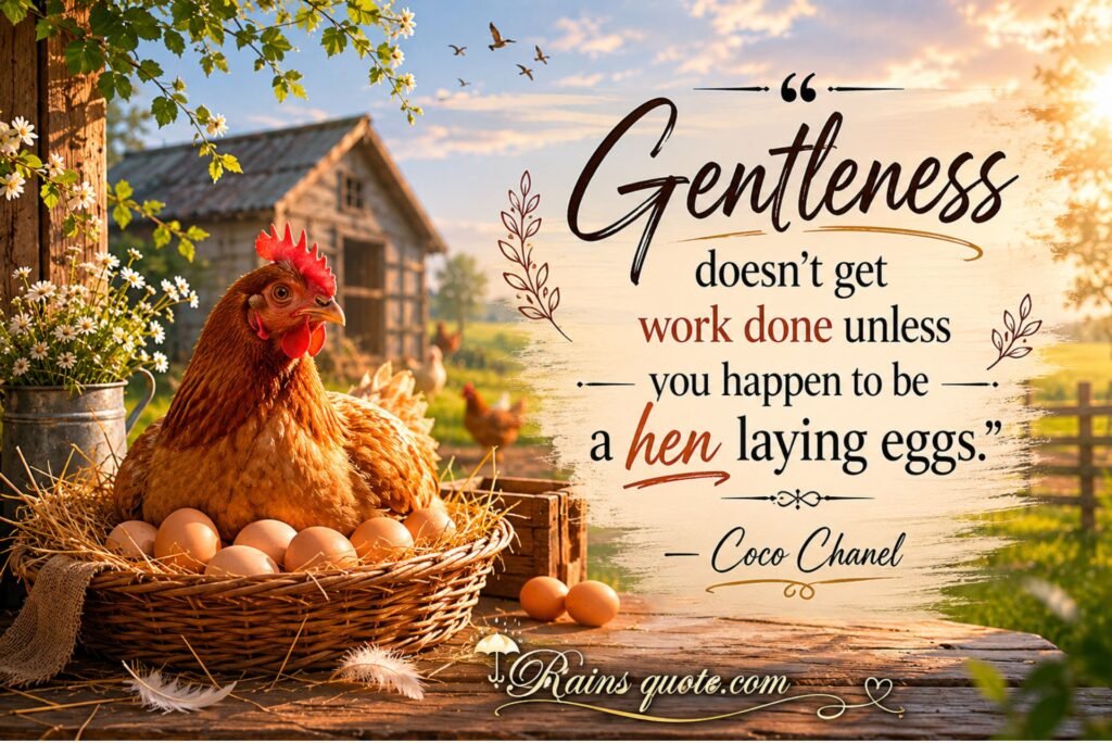 “Gentleness doesn’t get work done unless you happen to be a hen laying eggs.”